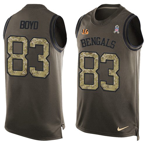 Nike Bengals #83 Tyler Boyd Green Men's Stitched NFL Limited Salute To Service Tank Top Jersey - Click Image to Close